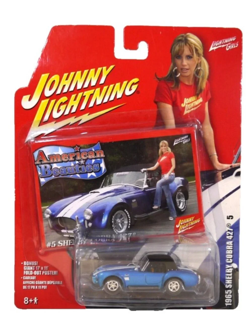 Johnny Lightning American Beauties '65 Shelby Cobra427 diecast car 1:64 New 2006